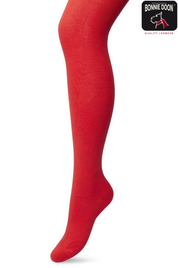 Bonnie Doon Strumpfhose "Southern Fish Red" Gr. 36-38/Small, 80%Bio-Baumwolle, Einfarbig
