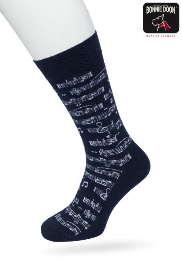 Bonnie Doon Socken Music Notes "Black Iris" Gr. 36-42, 78%Baumwolle, Noten