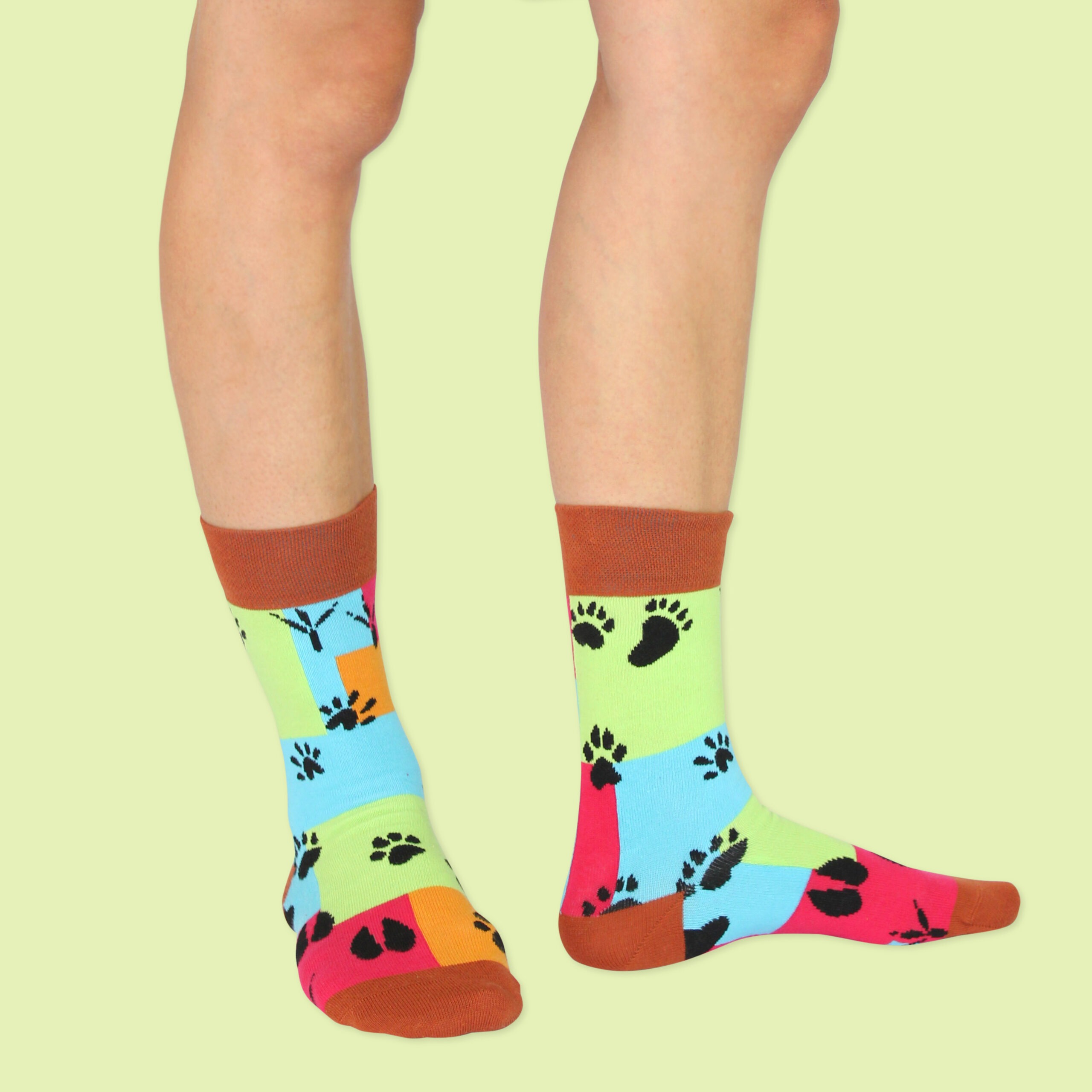 Unabux Socken "Animal Tracks" Gr. 36-40, mit Komfortbund, Baumwolle