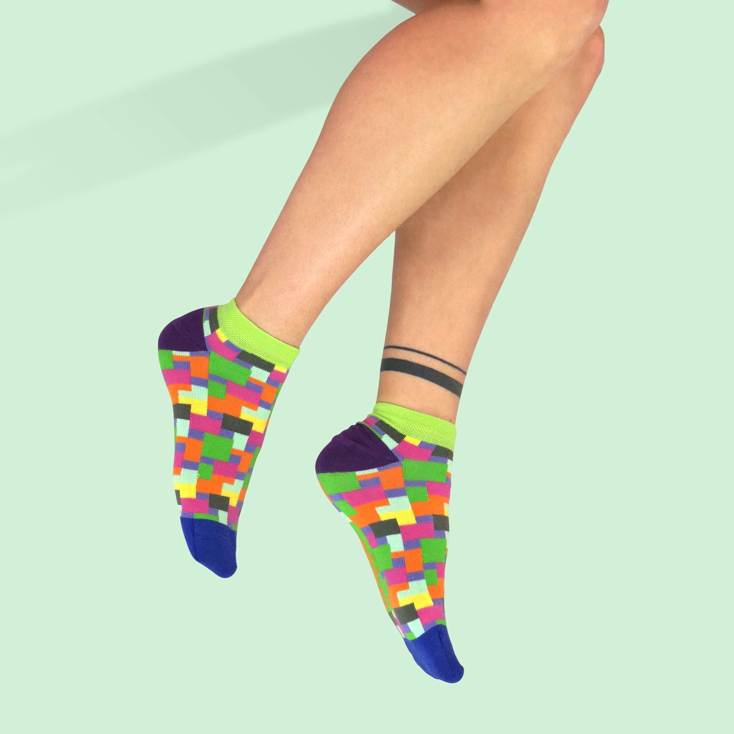 Unabux Sneaker-Socken "Crazy Caro" Gr. 41-46, mit Komfortbund, 80%Baumwolle