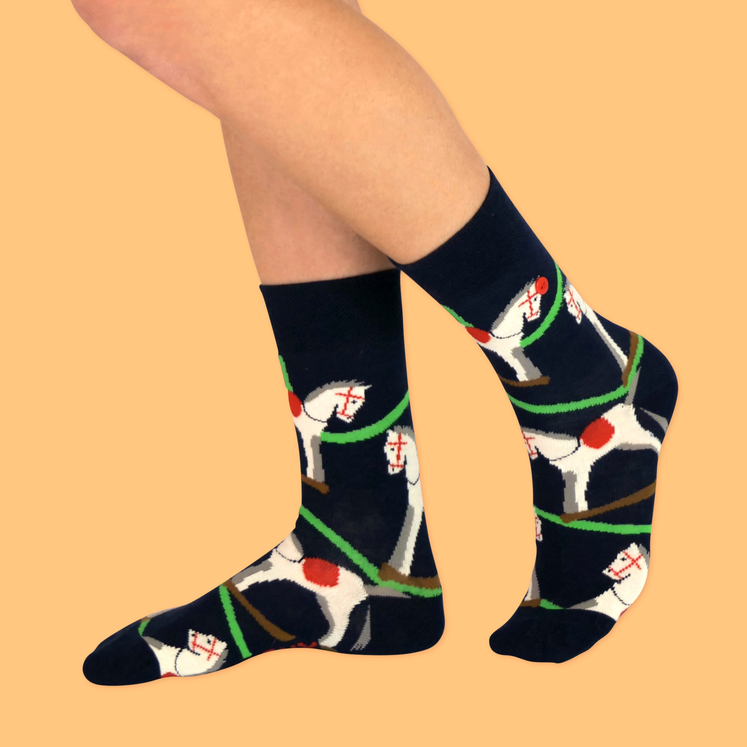 Unabux Socken "Rocking Horse" Gr. 36-40, Baumwolle, Komfortbund