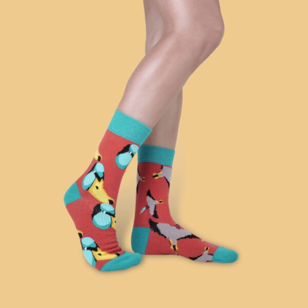 Unabux Socken "Flying Drake" Gr. 41-46, mit Komfortbund, 80%Baumwolle, Enten