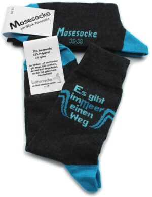 Originale Mosesocke-ein Stück Zuversicht "Anthrazit" Gr. 35-38