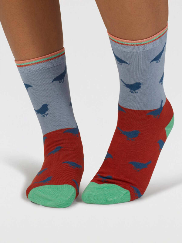 Thought Viskose Socken aus Bambus Birdie Colour Block "Chambray Blue" Gr. 36-40