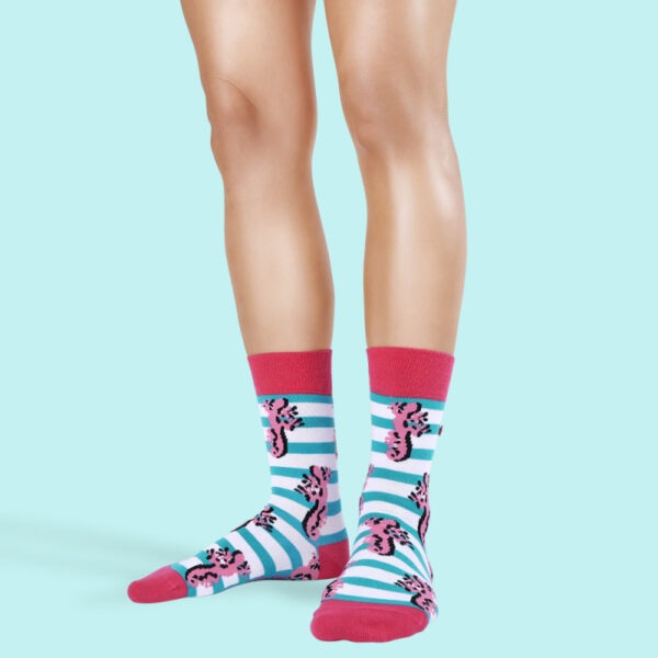Unabux Socken "Pink Gecko" Gr. 41-46, mit Komfortbund, 80%Baumwolle