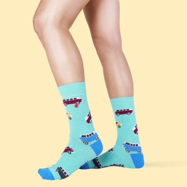 Unabux Socken "Auto-Bulli" Gr. 41-46, mit Komfortbund, 80%Baumwolle