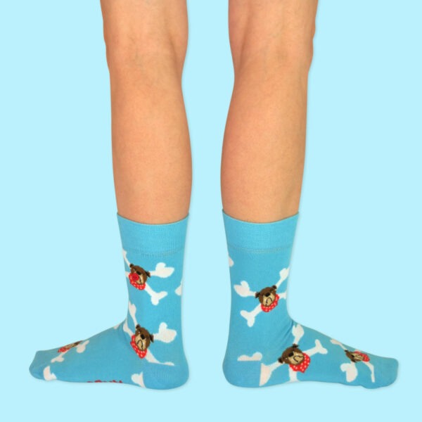 Unabux Socken "Dogs und Bones" Gr. 41-46, mit Komfortbund, Baumwolle