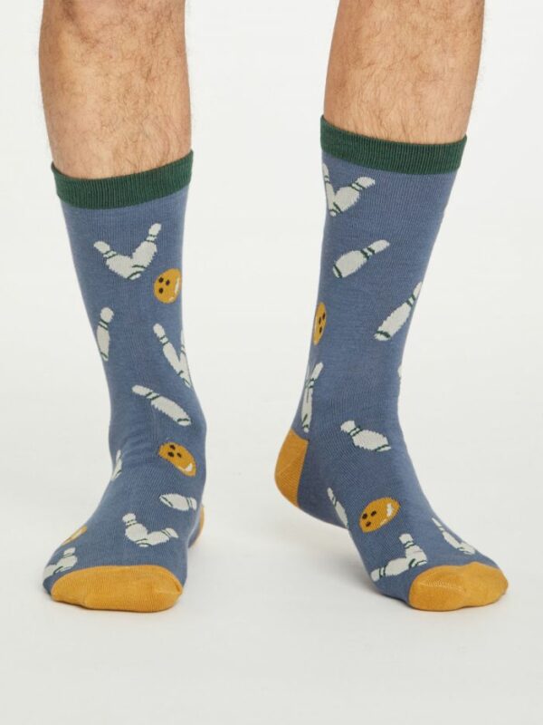 Thought Viskose Socken aus Bambus Billiard Game "Dusty Blue" Gr. 41-46, Bowling