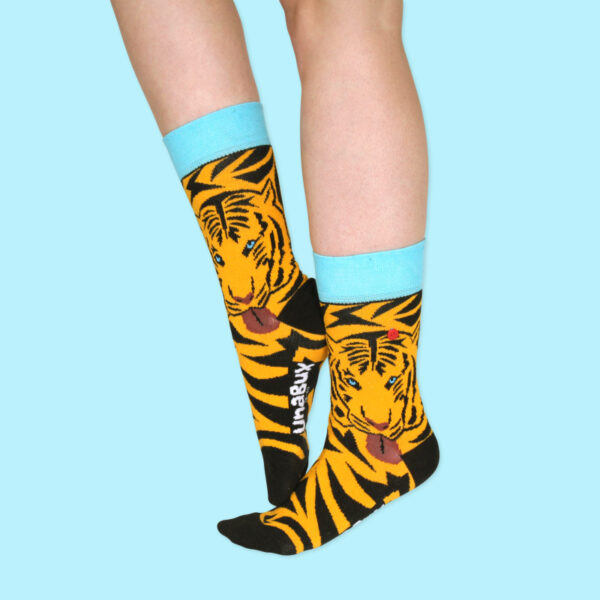 Unabux Socken "Tiger" Gr. 36-40, mit Komfortbund, 80%Baumwolle