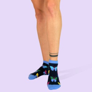 Unabux Sneaker-Socken "Velvet Wings" Gr. 36-40, mit Komfortbund, 80%Baumwolle