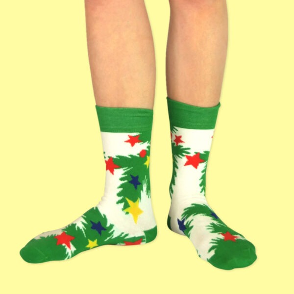 Unabux Socken "Green Christmas" Gr. 36-40, 80%Baumwolle
