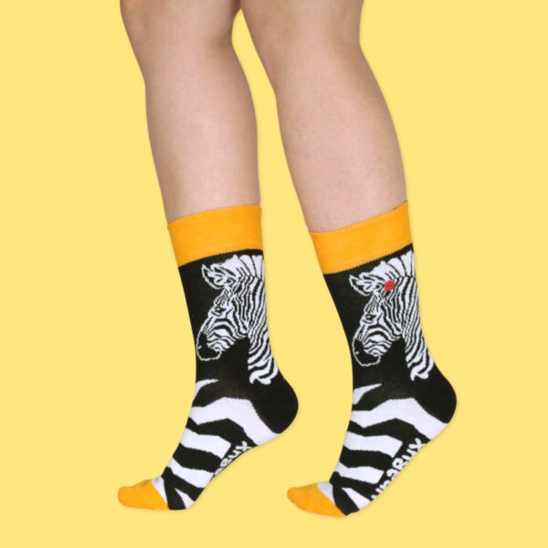 Unabux Socken "Zebra" Gr. 36-40, 80%Baumwolle, mit Komfortbund