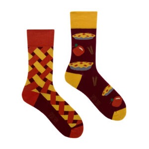 Spox Sox Themen-Socken "Apfelkuchen" Gr. 44-46, Komfortbund, handgekettelt