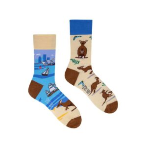 Spox Sox Themen-Socken "Sydney-Känguru" Gr. 44-46, Komfortbund, Baumwolle