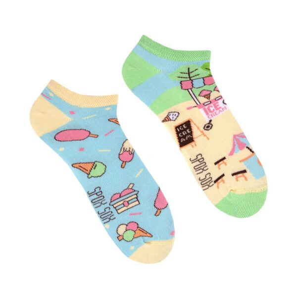 Spox Sox Themen-Socken Sneaker "Eiscreme" Gr. 44-46, Komfortbund, handgekettelt